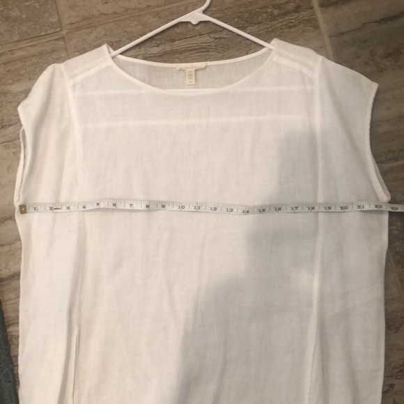Eileen Fisher 100% Organic Linen White Dress Cover Up Small - Picture 15 of 16